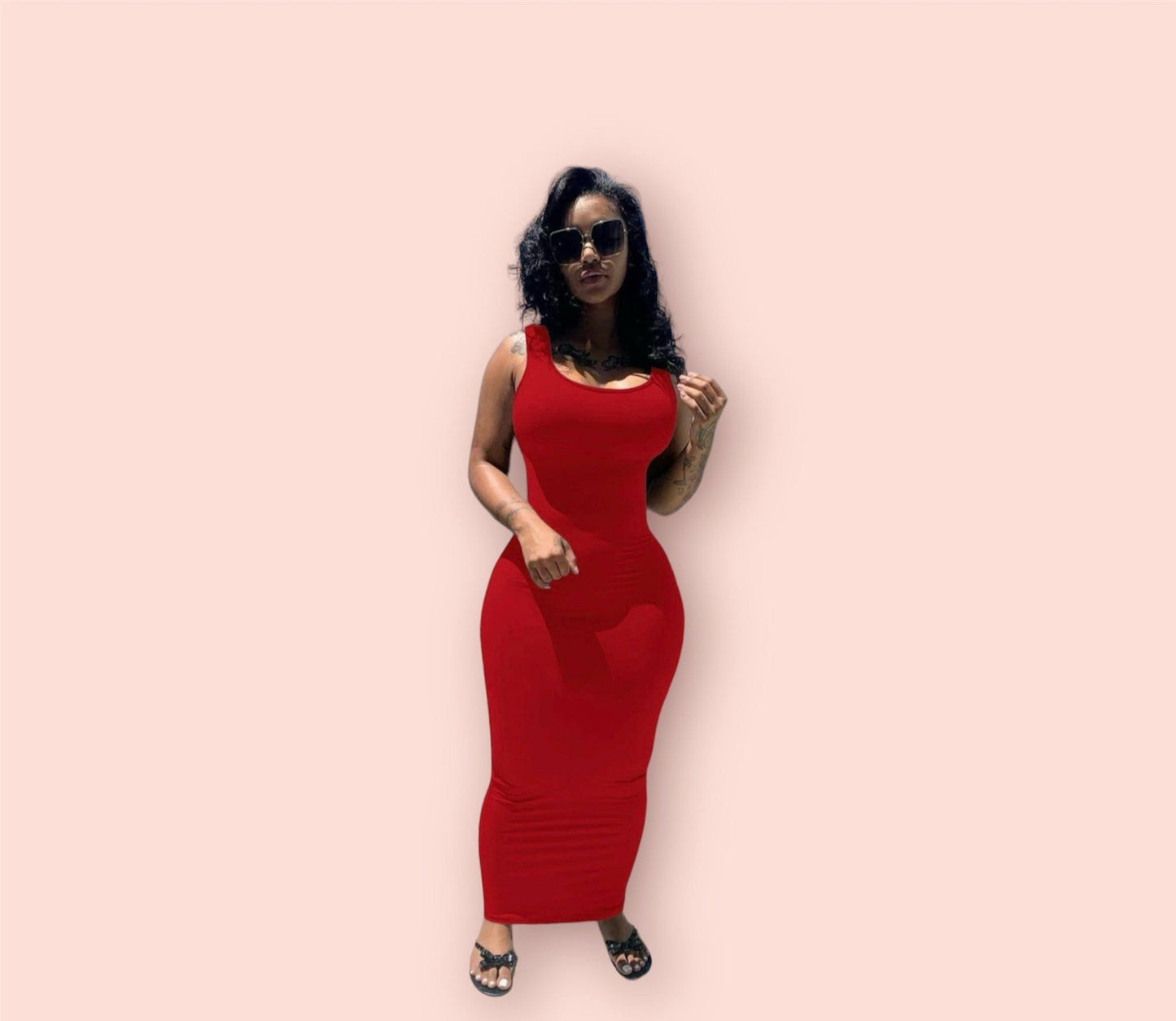 U Neck Bodycon Tank Dress