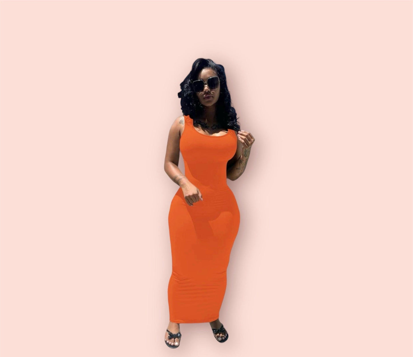 U Neck Bodycon Tank Dress