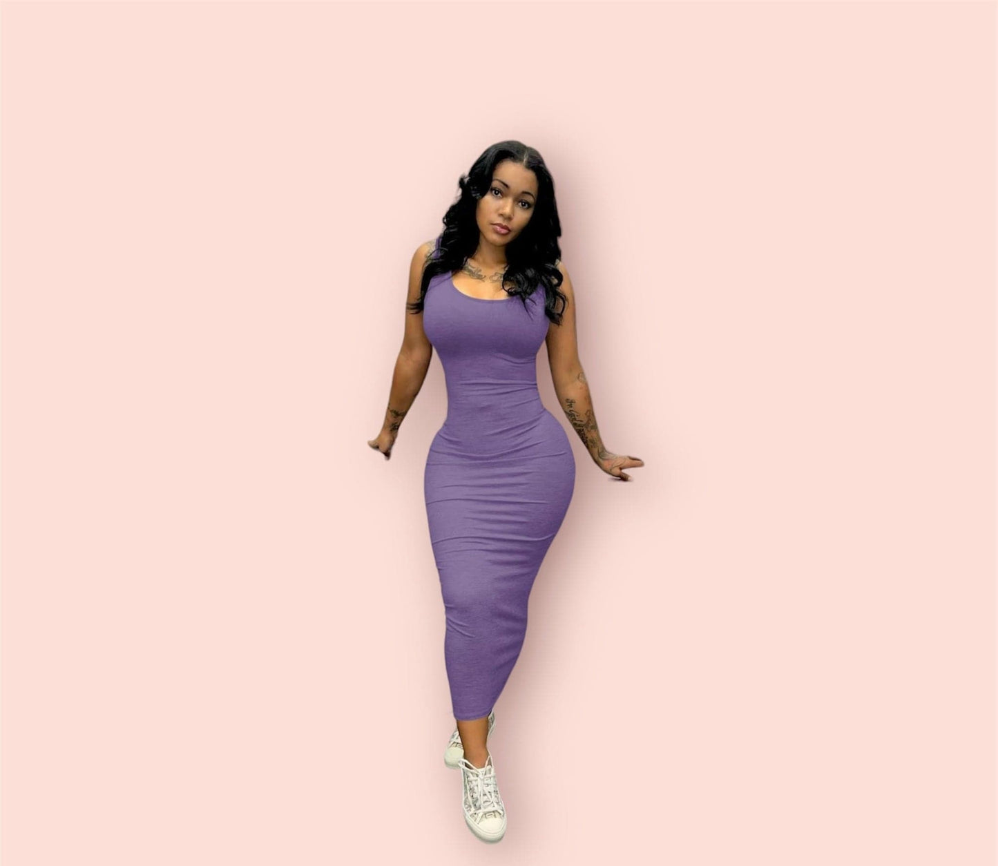U Neck Bodycon Tank Dress