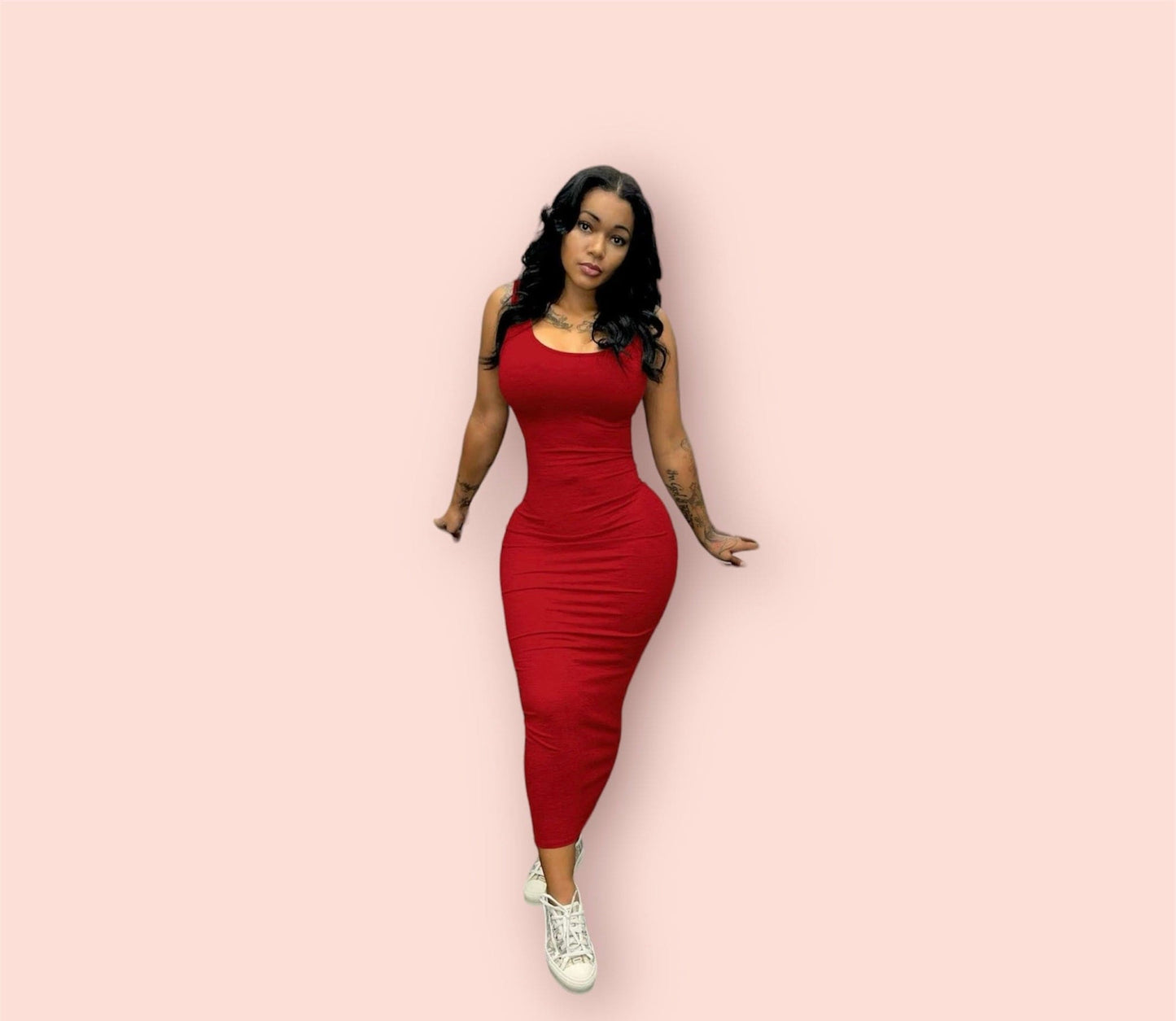 U Neck Bodycon Tank Dress