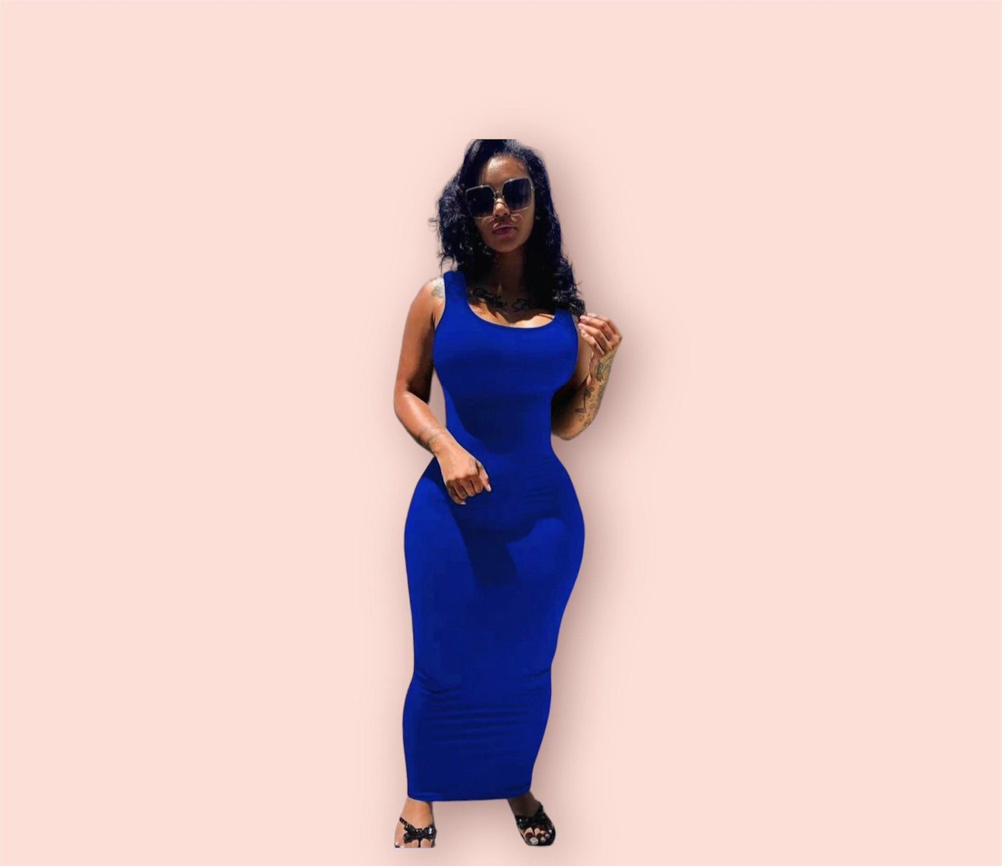 U Neck Bodycon Tank Dress