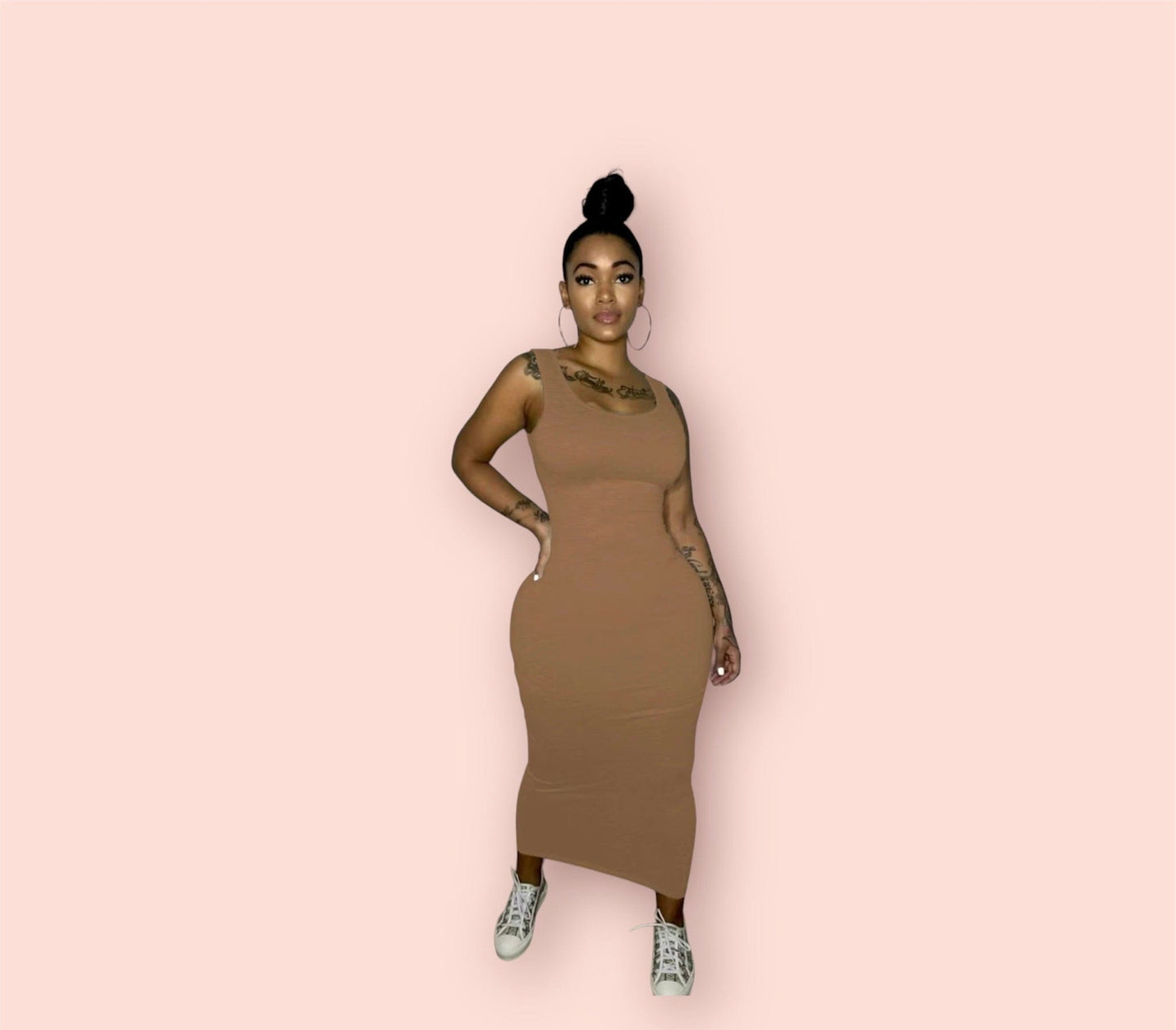 U Neck Bodycon Tank Dress