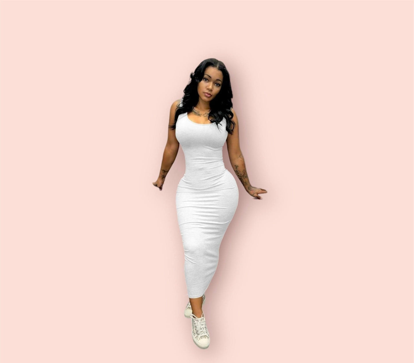 U Neck Bodycon Tank Dress