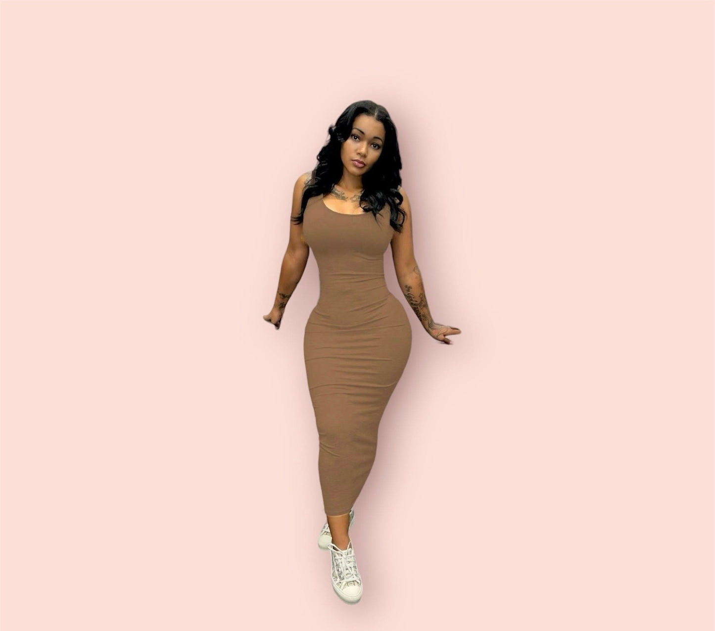 U Neck Bodycon Tank Dress