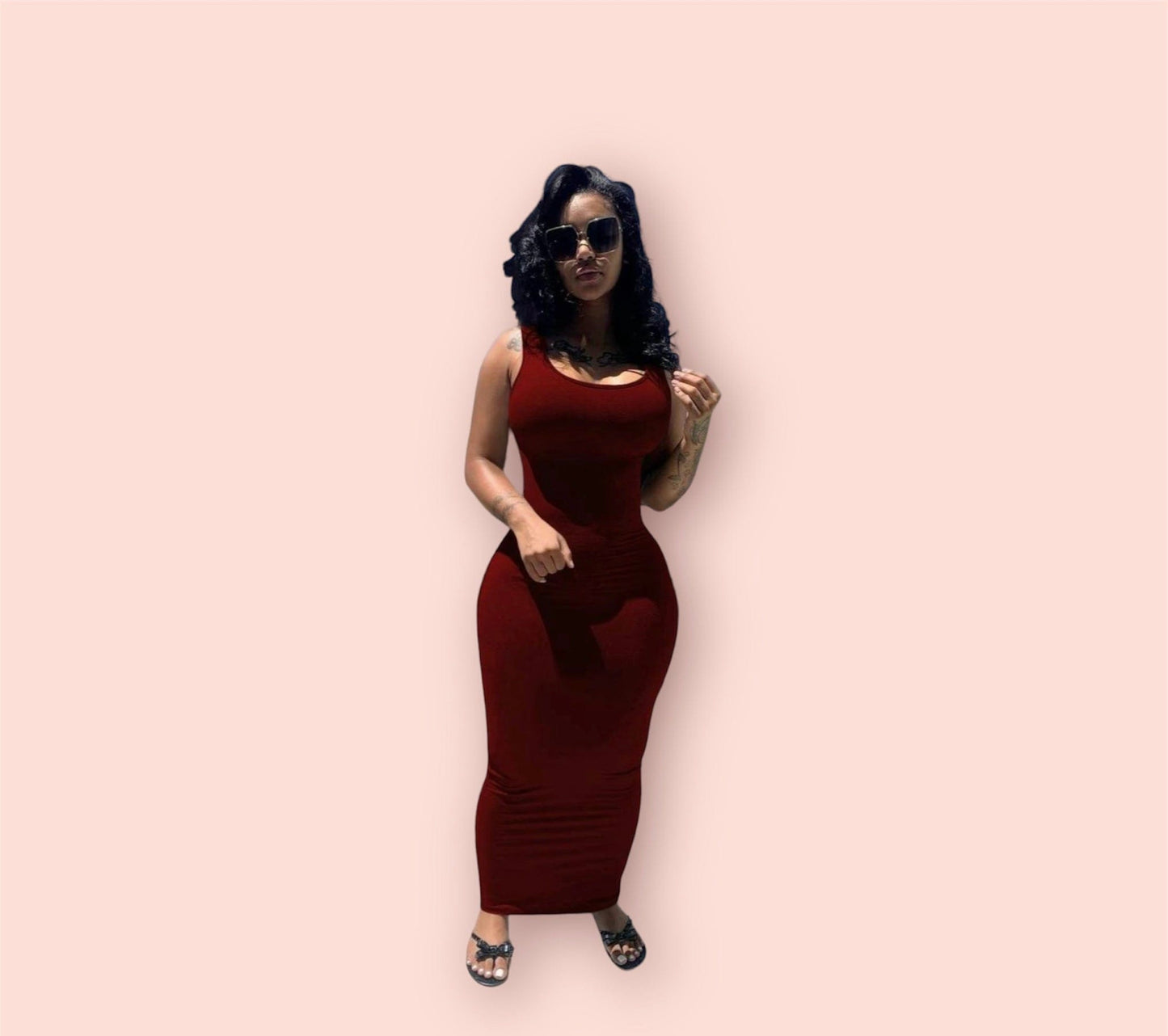 U Neck Bodycon Tank Dress