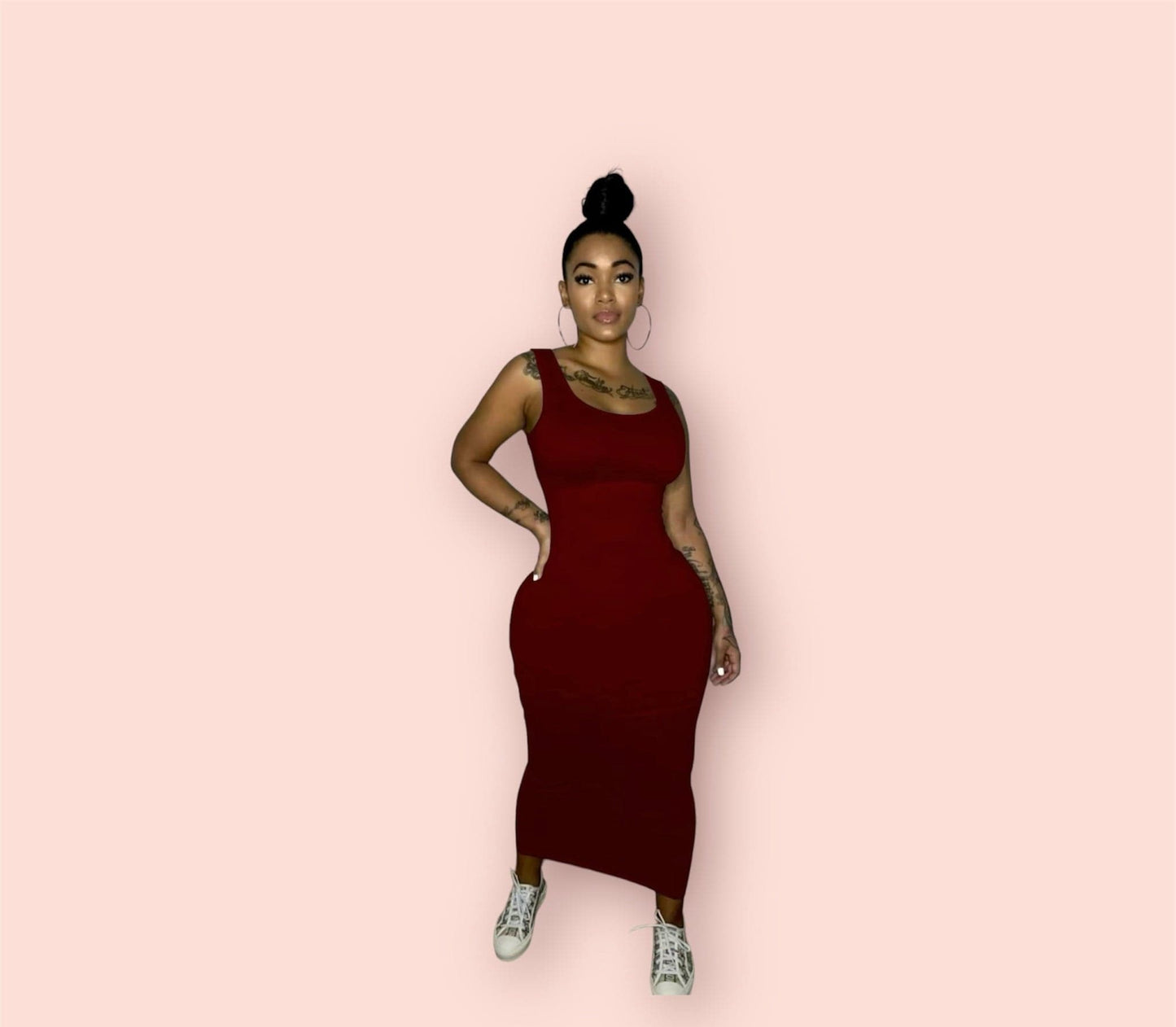 U Neck Bodycon Tank Dress