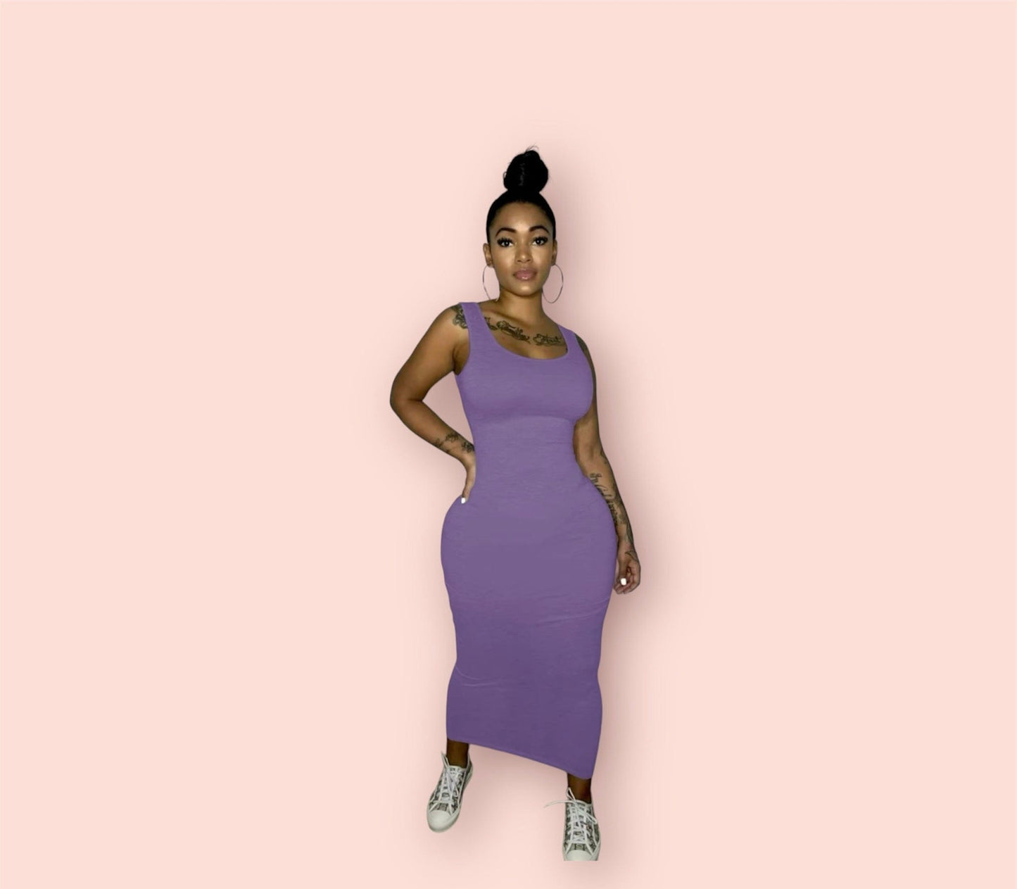 U Neck Bodycon Tank Dress