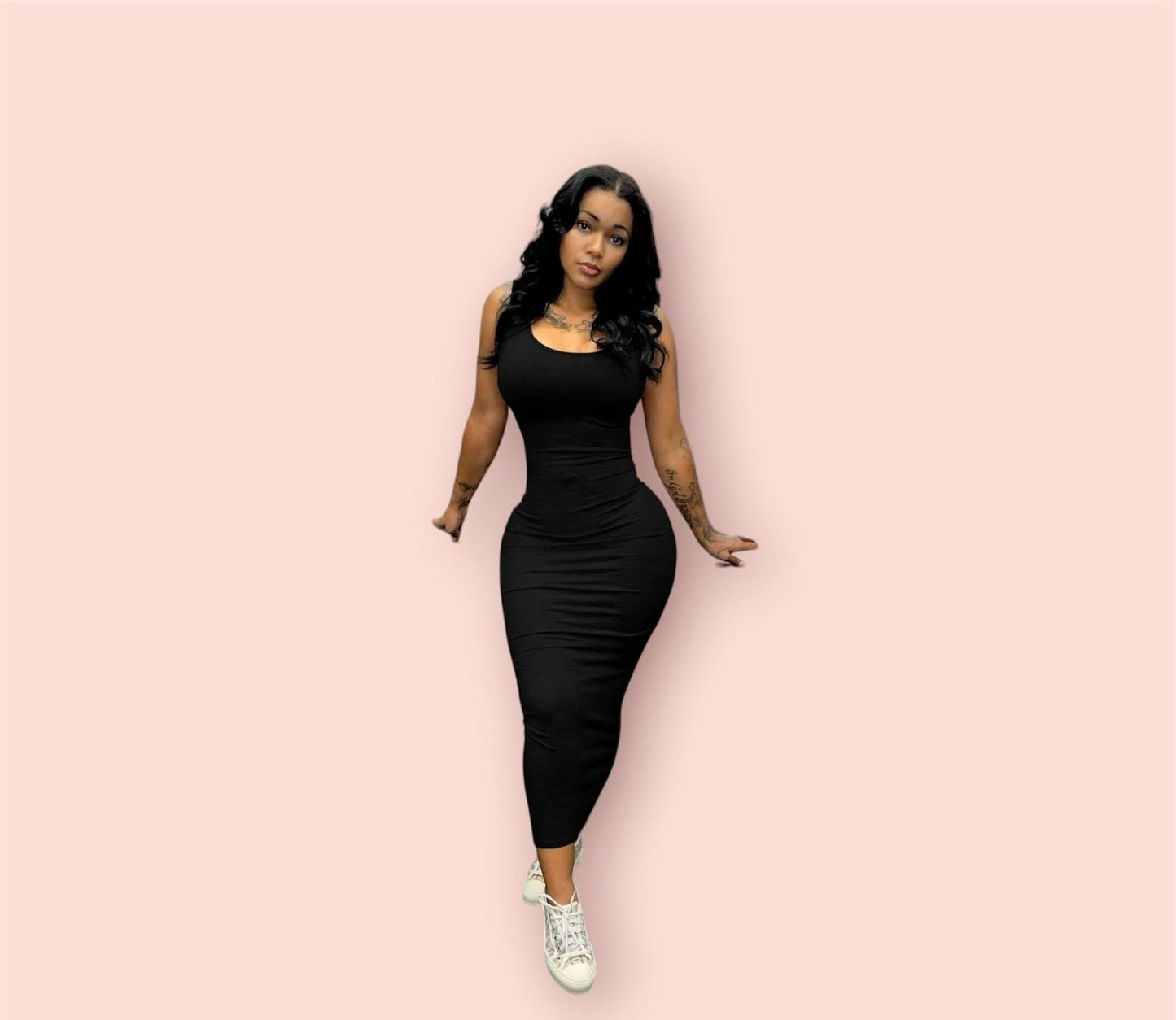 U Neck Bodycon Tank Dress