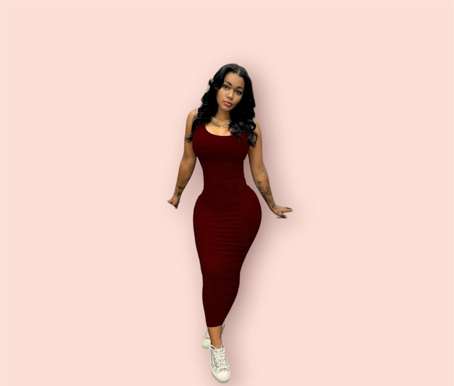 U Neck Bodycon Tank Dress