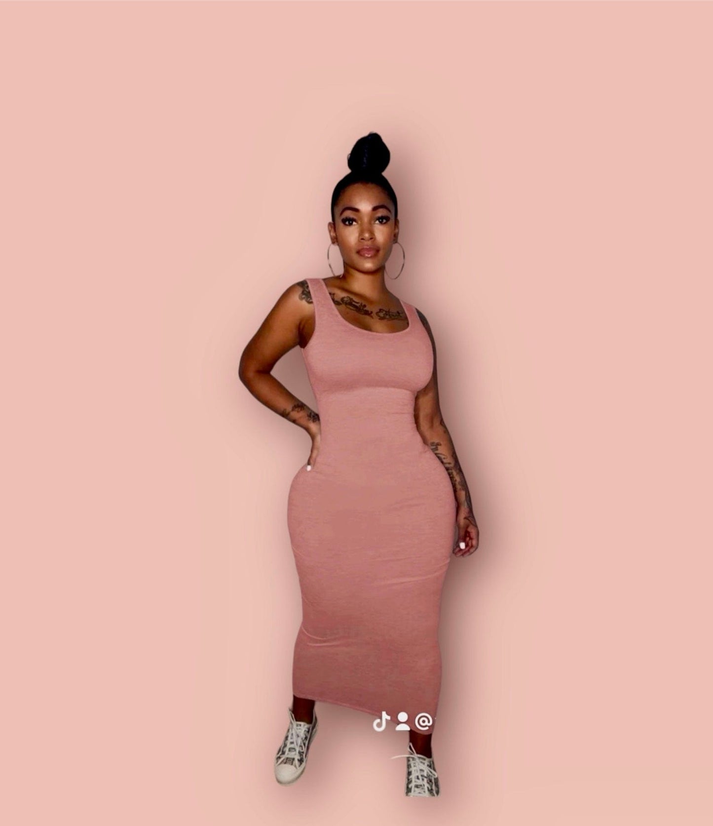 U Neck Bodycon Tank Dress