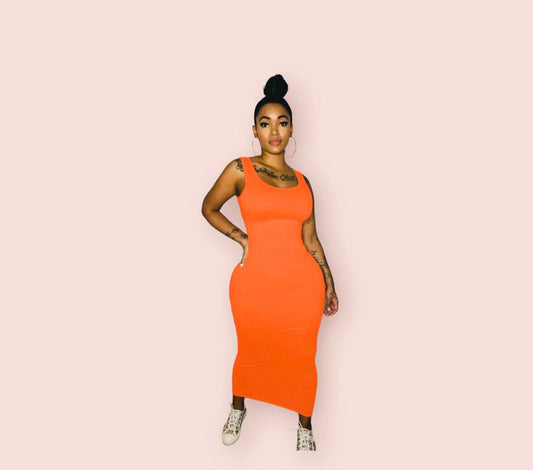 U Neck Bodycon Tank Dress