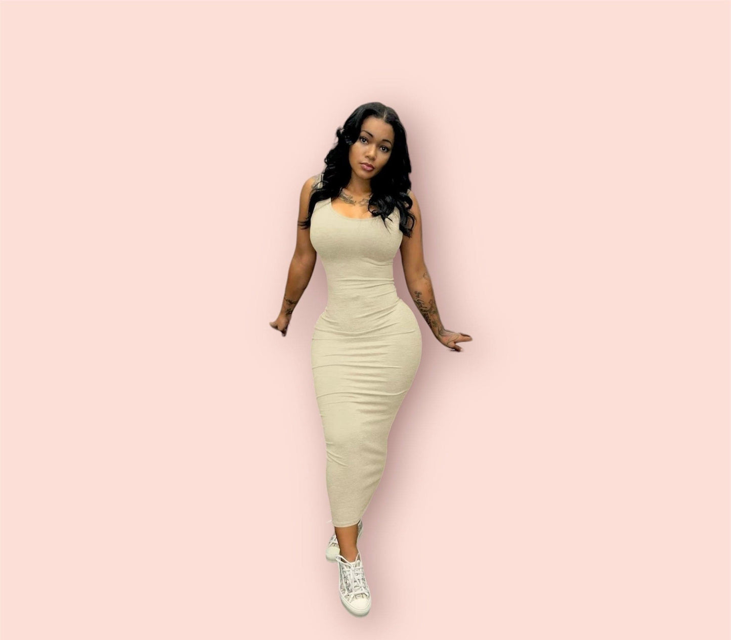 U Neck Bodycon Tank Dress