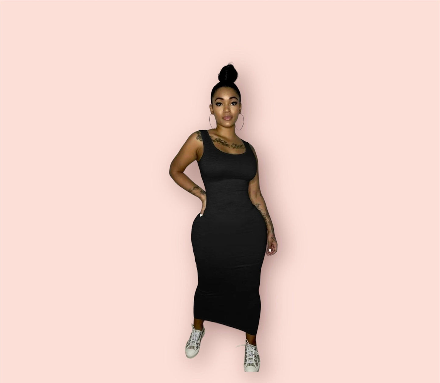 U Neck Bodycon Tank Dress
