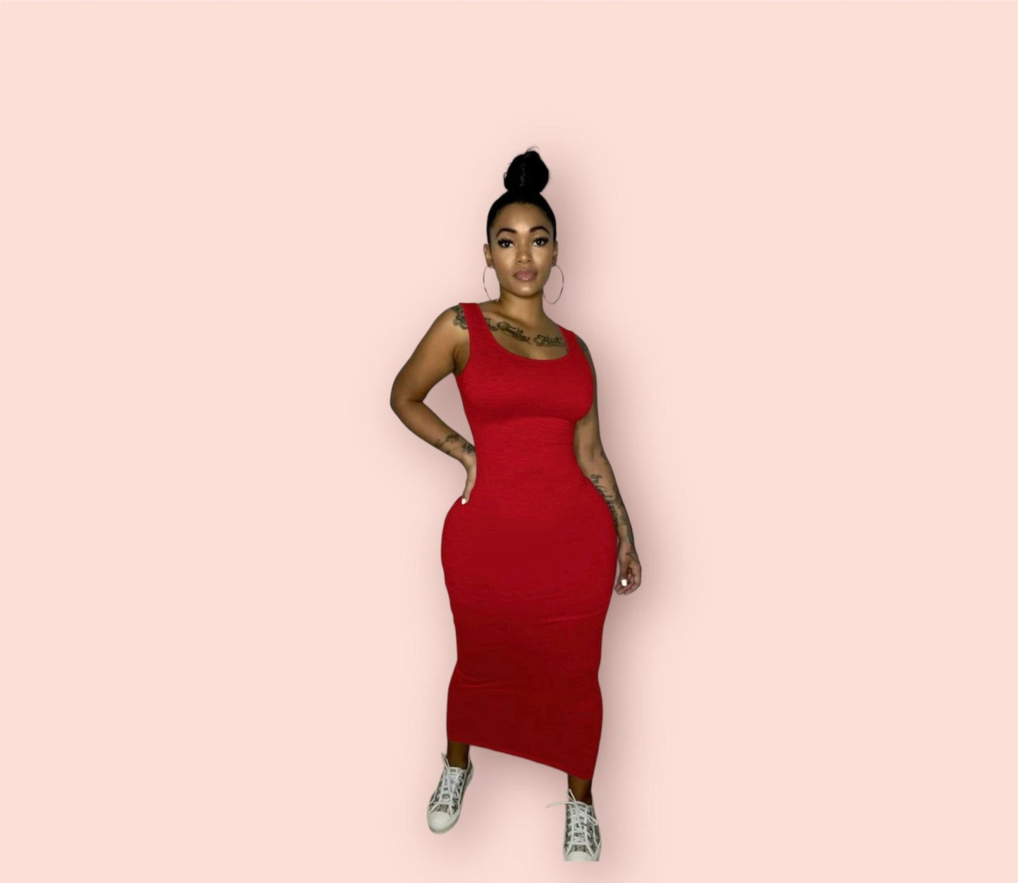 U Neck Bodycon Tank Dress