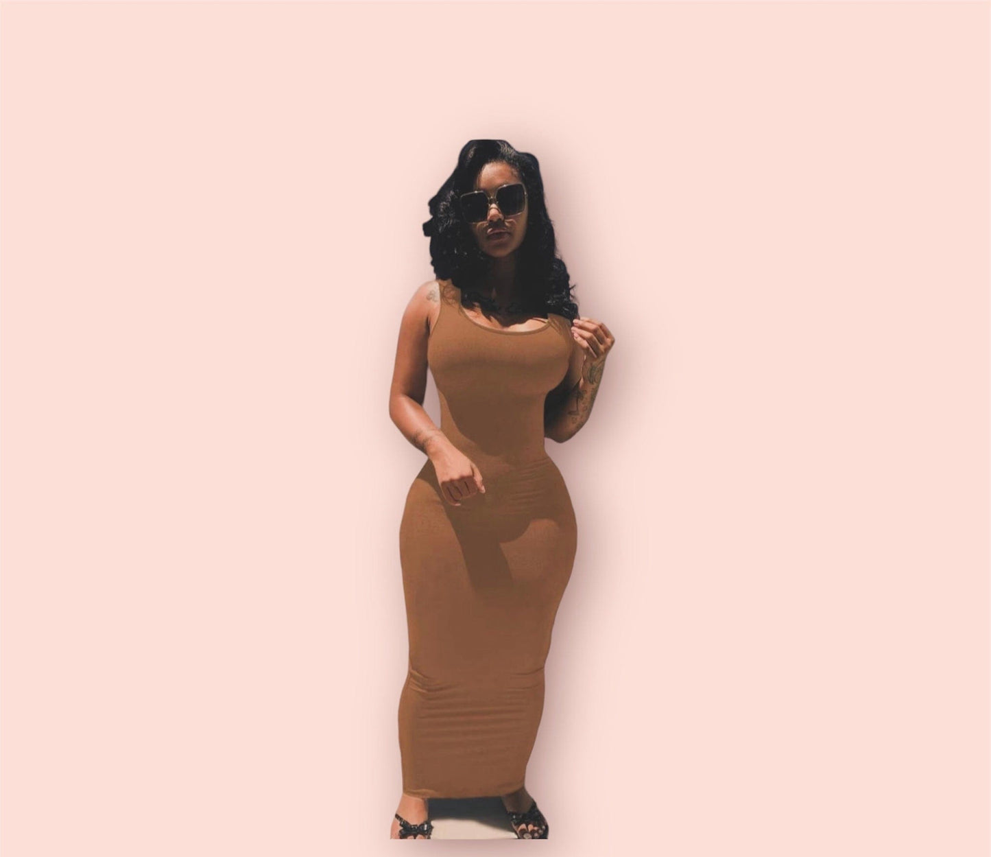 U Neck Bodycon Tank Dress