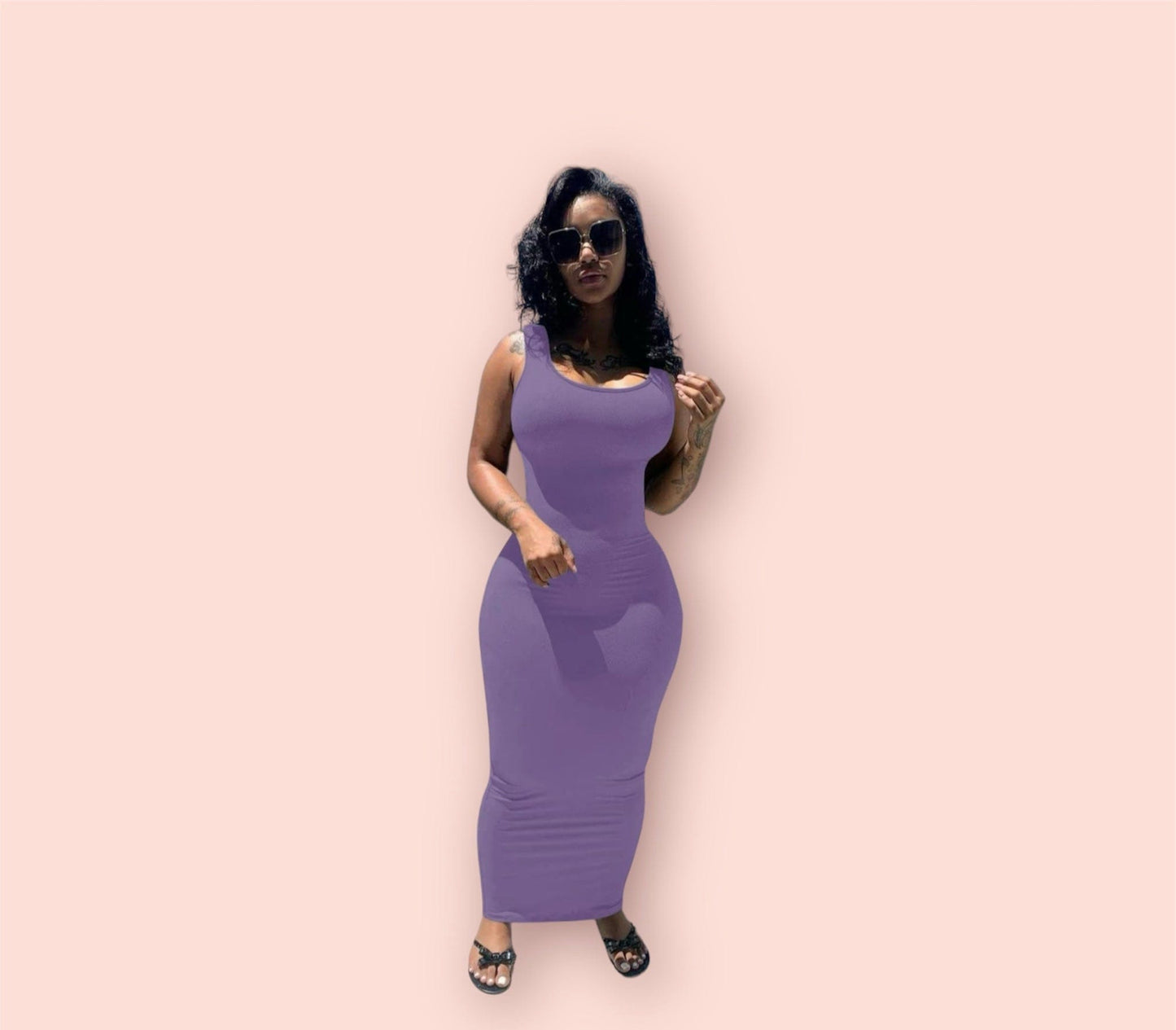 U Neck Bodycon Tank Dress