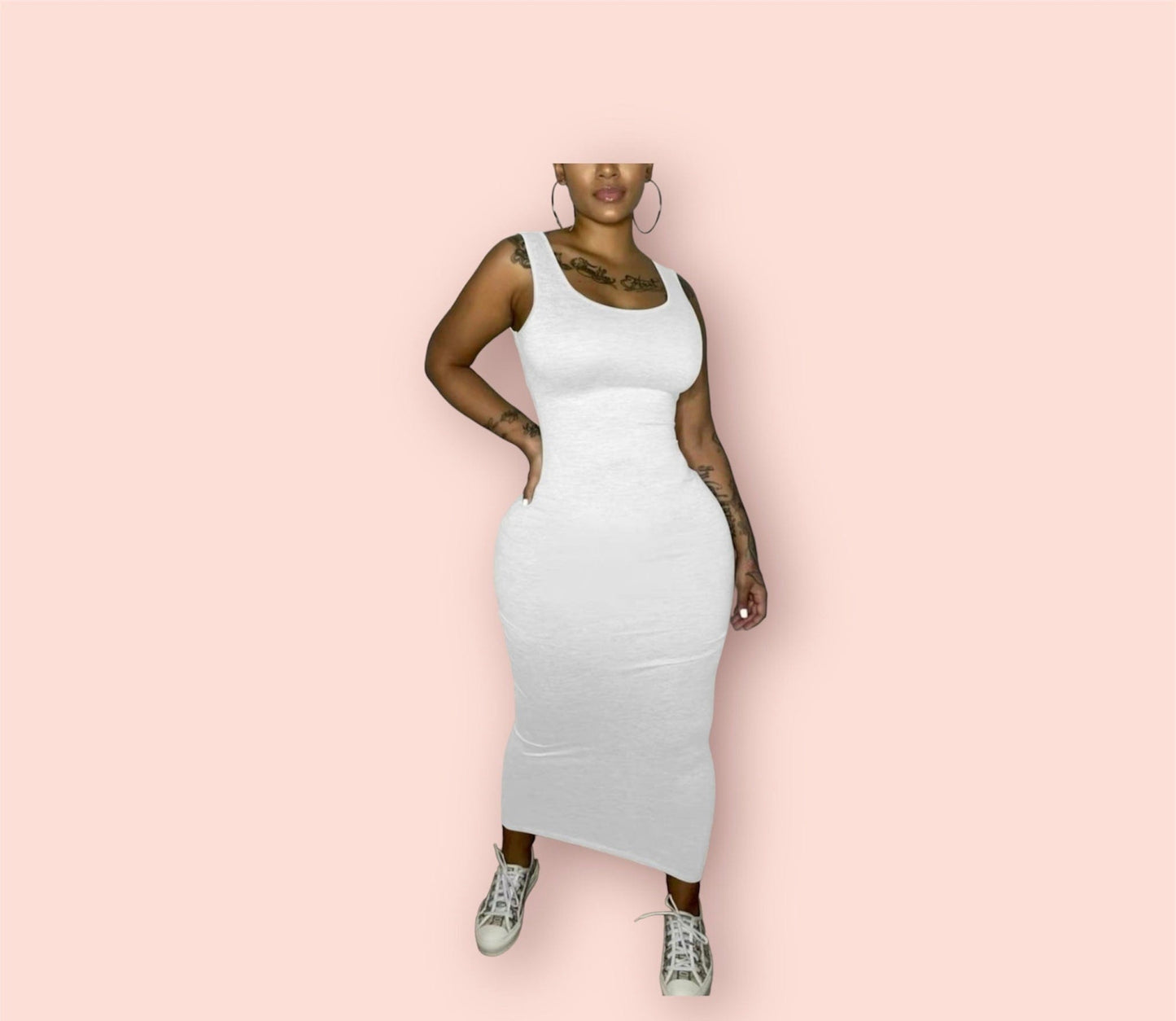 U Neck Bodycon Tank Dress